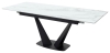 Стол Ниагара 140 белый мрамор, стекло, черный каркас