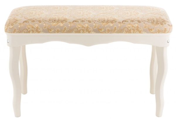 Банкетка Амадео молочная с узором на сиденье Банкетка Амадео молочная с узором на сиденье