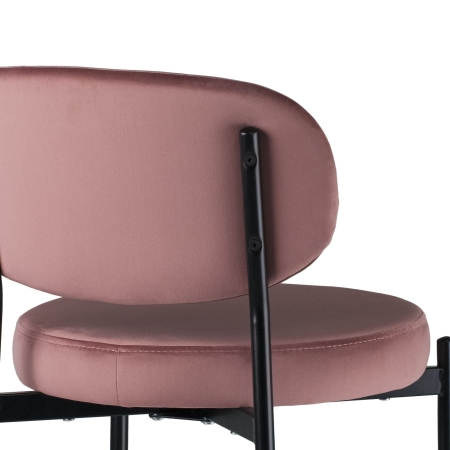 Стул полубарный MASO велюр пыльно-розовый