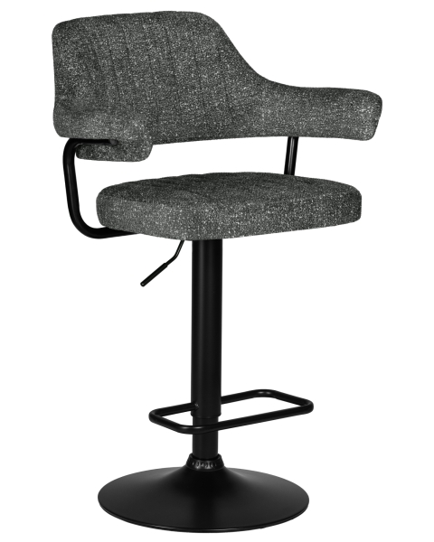 Стул барный CHARLY BLACK серый твид LEO11