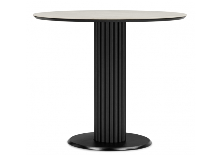 Керамический стол Кэмерон 90 carmen light grey, черный