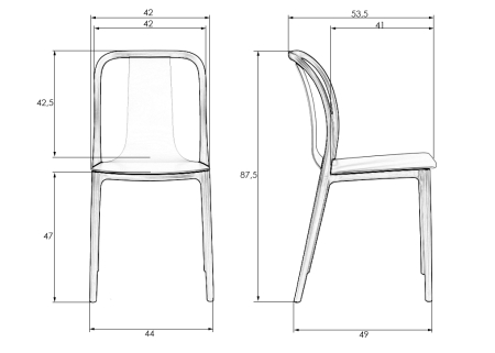 Набор 4 шт Стул обеденный ADAM, черный
