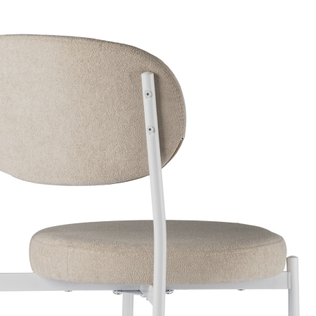 Стул Maso букле бежевый MOSS 130 белые ножки