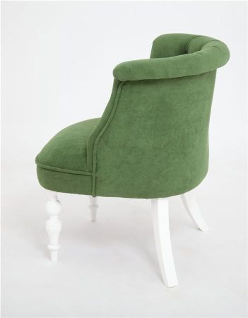 Кресло Бархат эмаль белая, G09 - малахит
