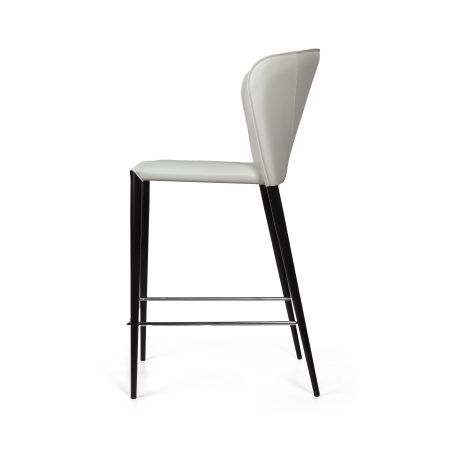 Стул полубарный Albert кожа белый