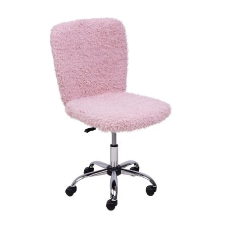 Кресло поворотное Fluffy, нежно-розовый, искусственный мех