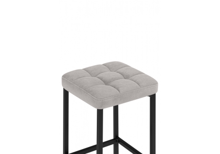 Барный стул Лофт серый (катания сильвер), черный