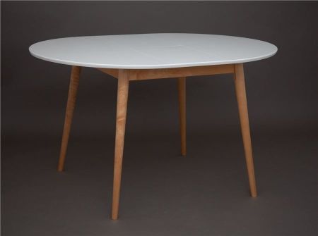 Стол Алиса-1000 белый, натуральный раздвижной