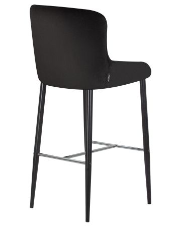 Стул барный CHRISTIAN'75 черные ножки, черный велюр V108-77