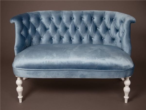 Диван Бархат эмаль белая, 9 - небесно-голубой
