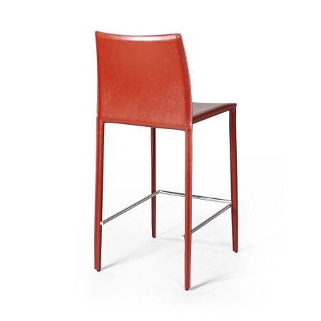 Стул полубарный Rolf кожа ретро-красный