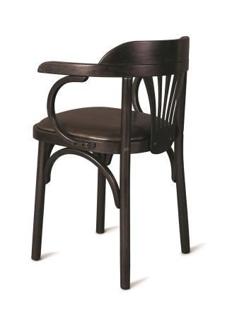 Деревянный стул Венский венге с мягким сиденьем из коричневой экокожи