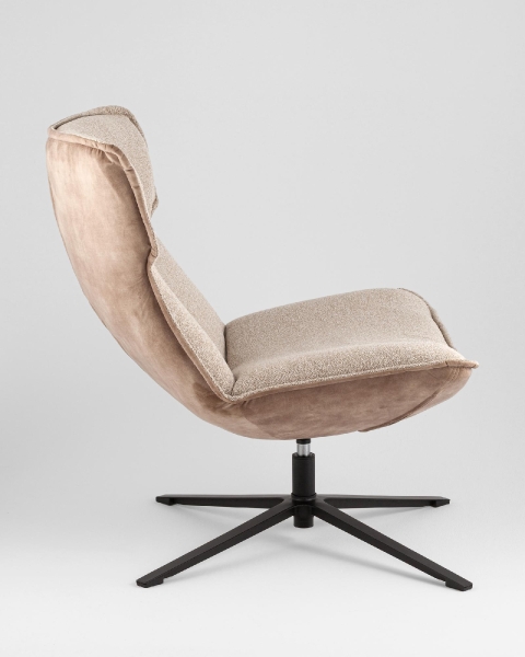 Кресло лаунж Sway бежевый с коричневым