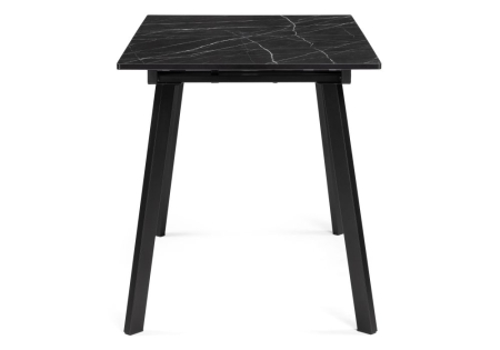 Стеклянный стол Агни 110(140)х68х76 мрамор черный матовый