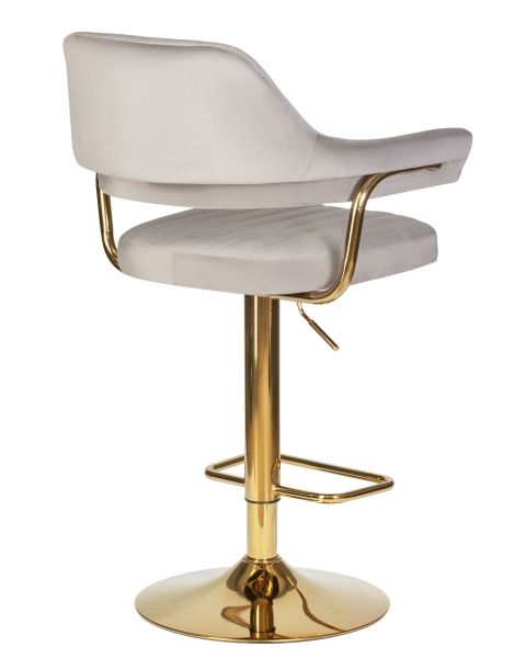 Стул барный CHARLY золотой, серый велюр MJ9-75 Стул барный CHARLY золотой, серый велюр MJ9-75