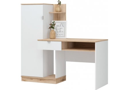 Компьютерный стол Джидда 1500 белый, дуб делано