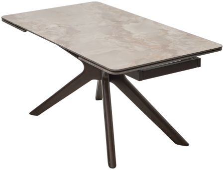 Стол EDER 160 GLOSS AMBER JADE SOLID CERAMIC, орех