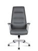 Кресло офисное Nancy серый, экокожа и металл, мягкое сиденье, с подлокотниками