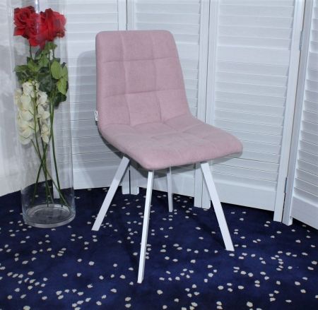 Стул CHILLI SQUARE UF860-04B сиреневый ткань, белый каркас