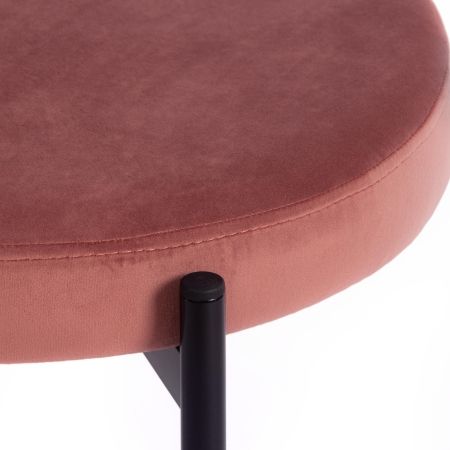 Стул REVO (mod. 7033) ткань и металл, 47х54х82 см, высота до сиденья 47 см, коралловый бархат 15, черный