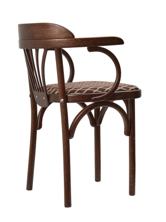 Деревянный стул Венский темный тон с мягким сиденьем из ткани