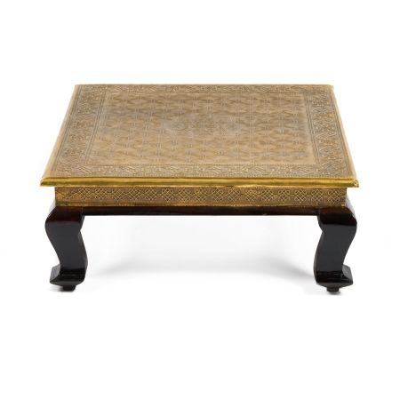 Столик Secret De Maison GOLDEN HAVELY (BJ-002) дерево манго, 46х46x18, этническая чеканка