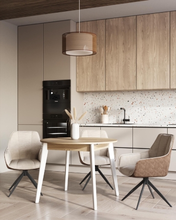 Стул обеденный Alba бежевый спинка экокожа Стул обеденный Alba бежевый спинка экокожа