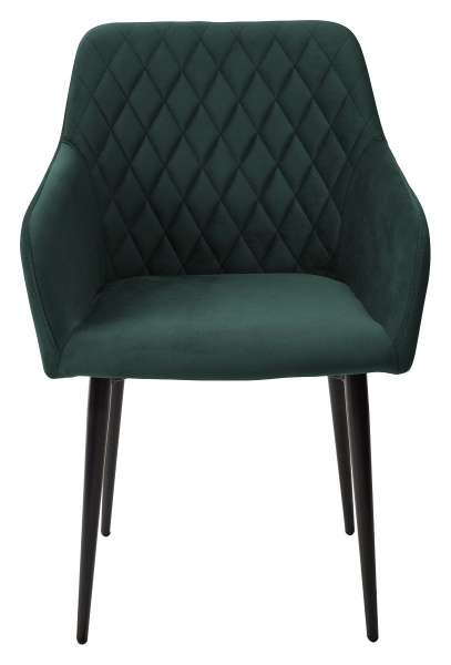 Стул BRANDY-X зеленый #19 велюр, черный каркас