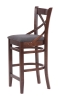Стул барный "Hugo" темное дерево, серый Стул барный "Hugo" темное дерево, серый