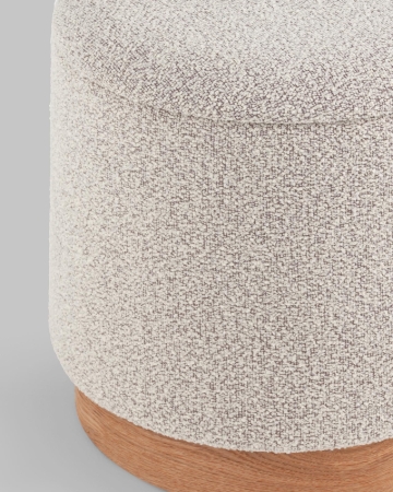 Пуф с ящиком Холли S букле бежевый