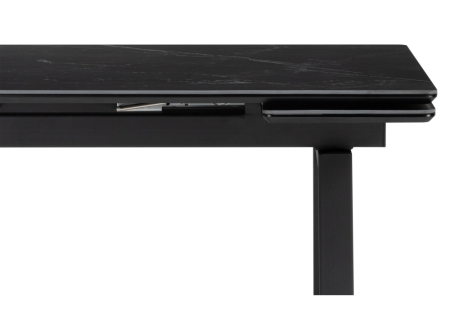 Керамический стол Джек 140(200)х80 черный мрамор, черный