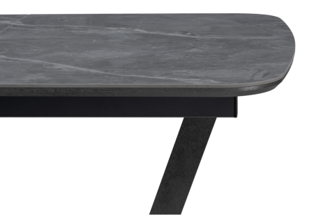 Керамический стол Петир 120(160)х80х75 серый, черный