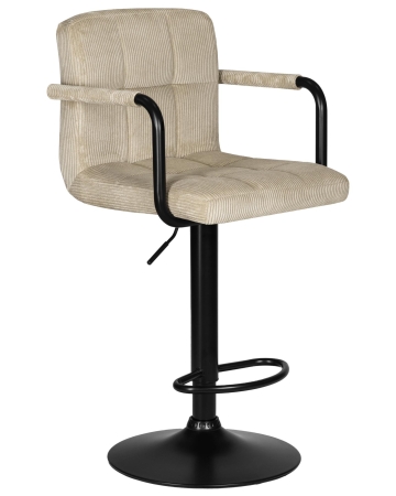 Набор 2 шт Стул барный KRUGER ARM BLACK, бежевый вельвет (LAR-E2041-04)