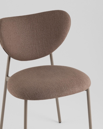 Стул Rina велюр коричневый, каркас бежево-серый