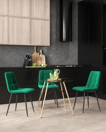 Стол Eames DSW NEW D80 стеклянный