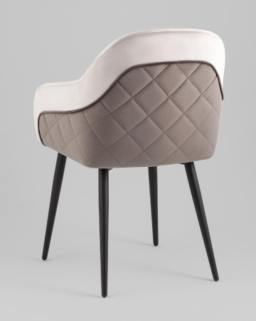 Стул Новел New велюр светло-серый с темно-серой спинкой