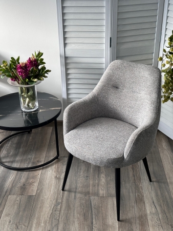 Стул STAMEN ткань DAVIS RETRO BLISS 85, серый, черный каркас