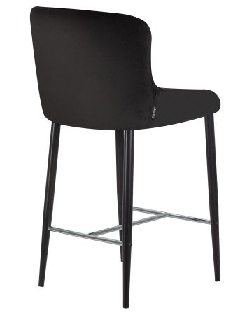 Стул полубарный CHRISTIAN'65 черные ножки, черный велюр V108-77