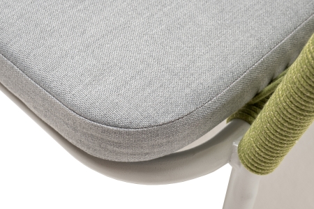 "Марсель" стул плетеный из роупа, каркас алюминий светло-серый (RAL7035) муар, роуп салатовый меланж круглый, ткань светло-серая "Марсель" стул плетеный из роупа, каркас алюминий светло-серый (RAL7035) муар, роуп салатовый меланж круглый, ткань светло-серая