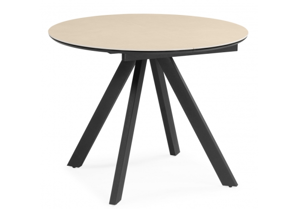 Керамический стол Трейси 90 okara light yellow, черный