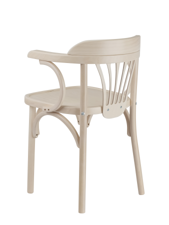 Деревянный стул Венский беленый дуб с твердым сиденьем с дугами назад