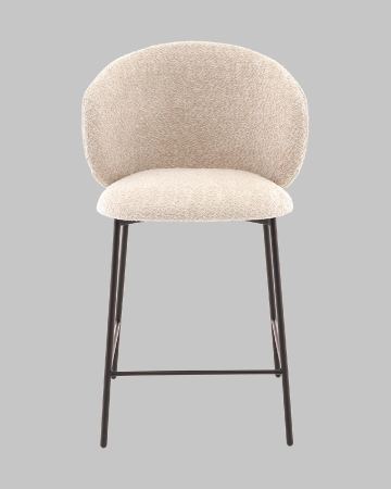 Стул полубарный Блейз букле капучино, каркас серо-коричневый