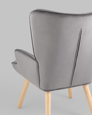 Кресло Хью велюр серый