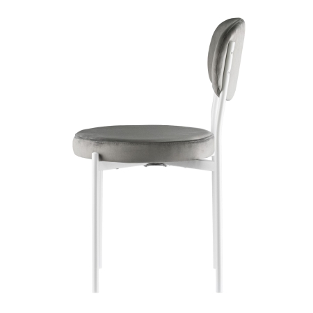 Стул Maso велюр серый, белые ножки