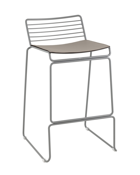 Стул полубарный Danny серый с подушкой Стул полубарный Danny серый с подушкой