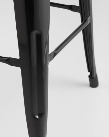 Стул полубарный TOLIX WOOD со спинкой черный глянцевый