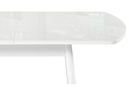Стеклянный стол Бейкер 120(152)х70х75 белый