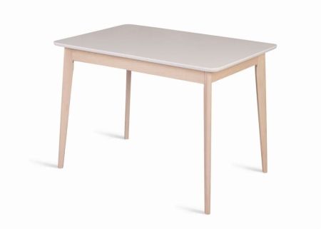 Раздвижной стол Рэй 103 белый с подстольем беленый дуб