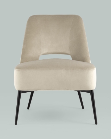 Кресло лаунж Бостон велюр бежевый