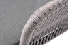 "Марсель" стул плетеный из роупа, каркас алюминий темно-серый (RAL7024) муар, роуп светло-серый круглый, ткань светло-серая